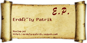 Erdély Patrik névjegykártya